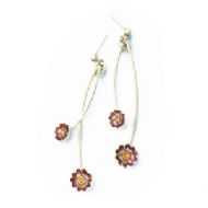SHEILA FLEET PRIMULA SCOTICA DROP EARRINGS - PINK